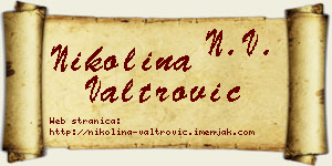 Nikolina Valtrović vizit kartica